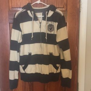 American Eagle Striped Full Zip Hoodie